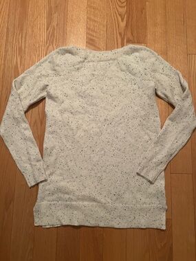LOFT Cream Speckled Boatneck Sweater